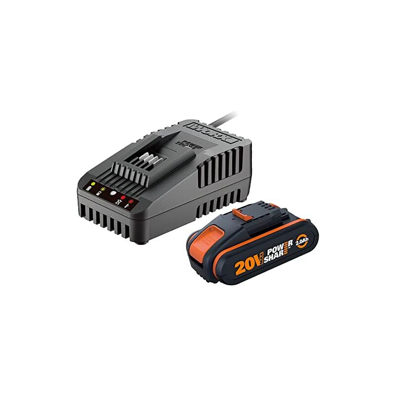 WA3601 - kit power 20V complet avec 1 batterie 2.0 Ah + n.1 chargeur de batterie rapide