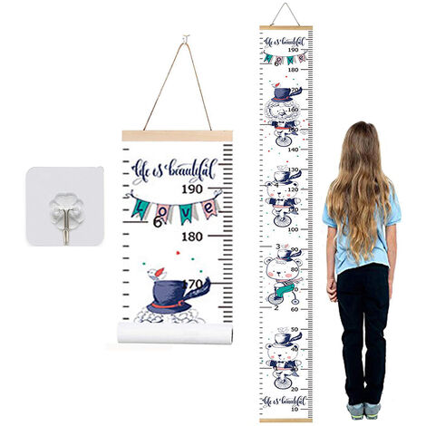 Wachstumstabelle für Kinder, Messlatte für Kinder/Jungen/Mädchen/Baby, Leinwand und Holz, abnehmbare Wachstumsmesslatte, Wand-Raumdekoration-Zirkus