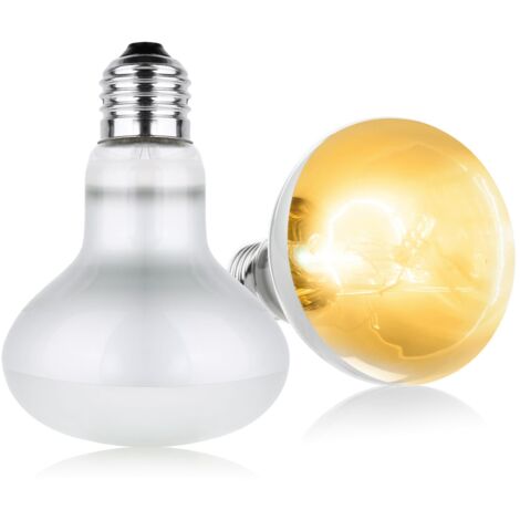 Wärmelampe, 2 Stück 50 W Wärmelampe für Schildkröten, UVA + UVB E27 Spiral-Reptilienlampe, 220 V versilberte Glas-Wärmelampe für Schildkröten, Schlangen, Eidechsen, Kakadus, Chamäleons