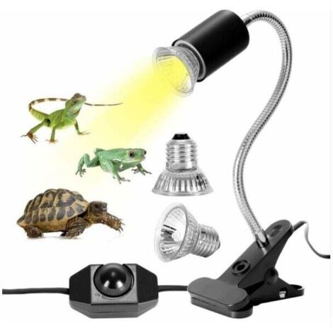 Wärmelampen-Set für Schildkröten, Wärmelampe für Reptilien mit 2 UVA- und UVB-Glühbirnen, 25 W, 50 W, Schildkrötenlampe, langer Sockel, 360-Grad-Drehung, für Schildkröten, Reptilien, Eidechsen,