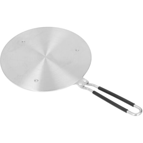 Wärmeverteilerplatte aus Edelstahl für Induktionskochfelder, kompatibel mit Gusseisenpfannen, Induktionspfanne, mit langem Griff, Typ 24.