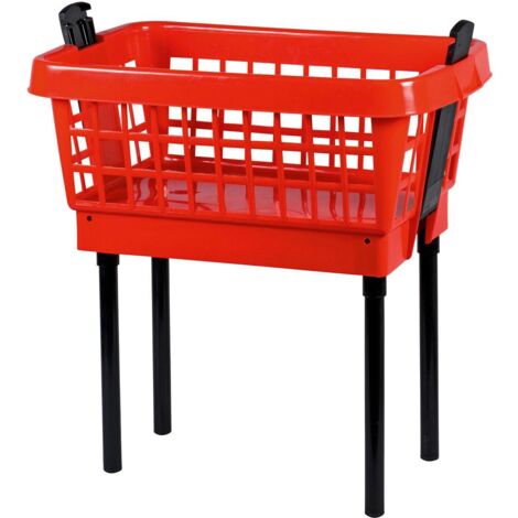 Wäschekorb mit Füßen rot, 65 cm