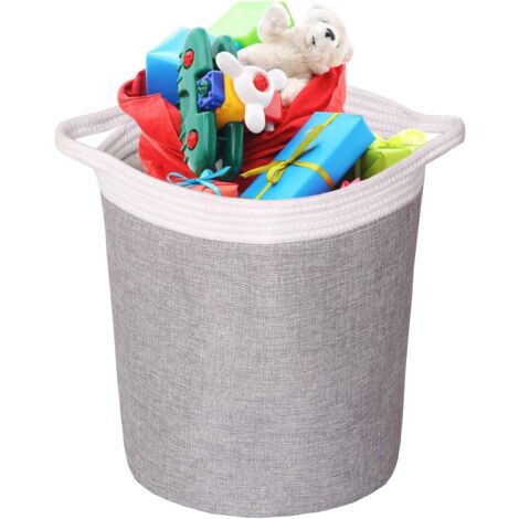 Wäschekorb, tragbare Aufbewahrungstasche, faltbare Wäschekörbe aus wasserdichtem Stoff, Kleidung, Spielzeug, Organizer mit großer Kapazität (X-Weiß Grau)