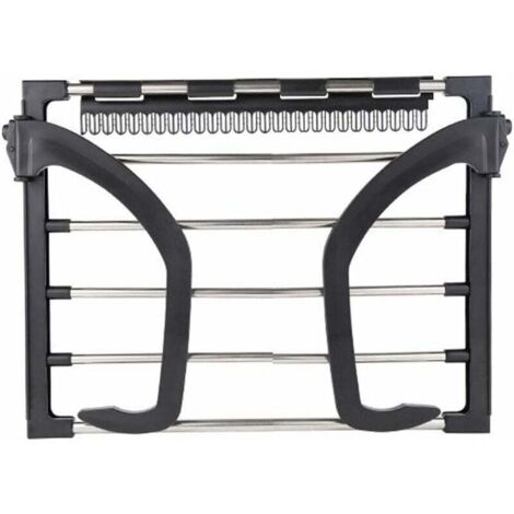 Wäscheständer aus Edelstahl zur Wandmontage, zusammenklappbar, für Heizkörper, Balkon, Schwarz
