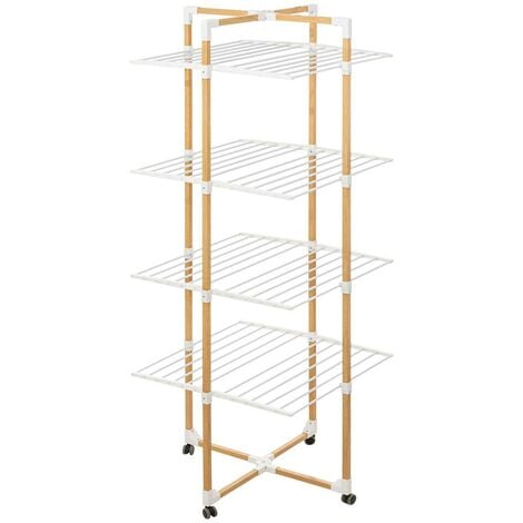 5FIVE SIMPLY SMART Wäscheständer turm 4 räder 40m holzeffekt - 5five