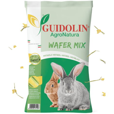 WAFER MIX mangime per conigli in wafer con fieni e foraggi a fibra lunga di ottima qualità 8kg
