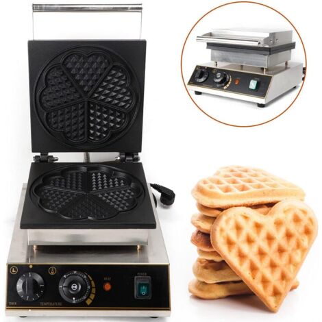 Waffeleisen in Herzform - 1750 W - Timer - Aus rostfreiem Stahl - 50  300 °C
