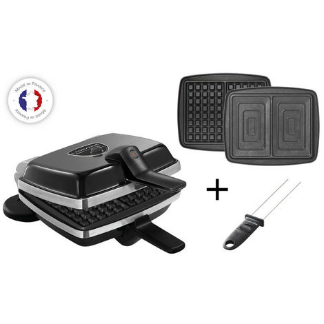 Waffelgemüse 2 platten 1000w schwarz - Lagrange - 039426