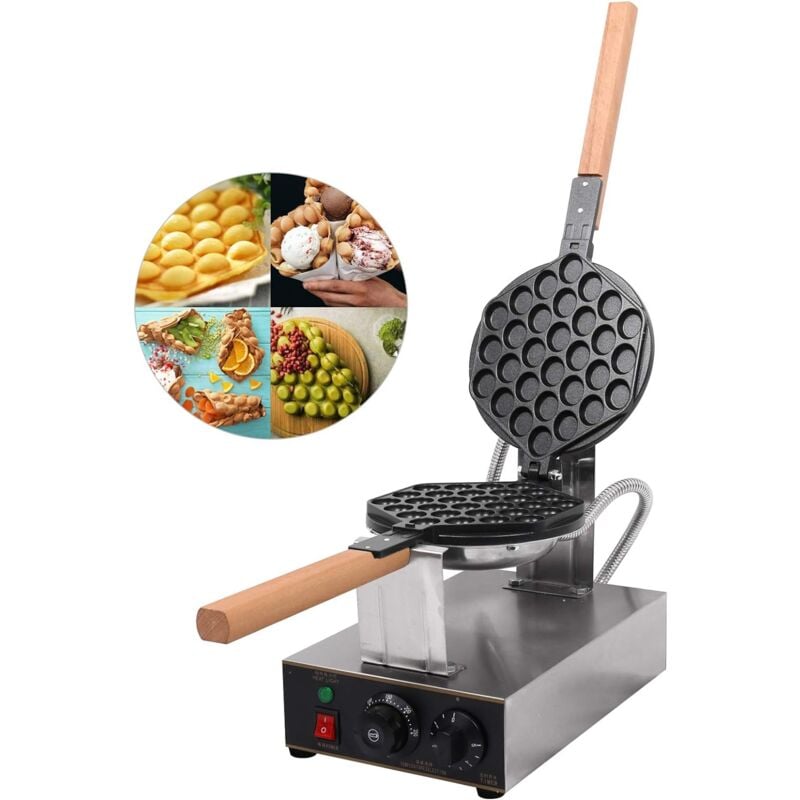 Jn.songs - Waffle Maker, Piastra per waffel Acciaio Inossidabile 180 ° Rotazione Controllo Della Temperatura Facile da Pulire, 1400 w