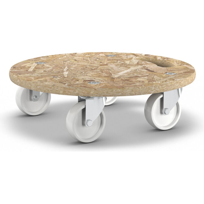 Wagner - Lot de 2 plateaux roulants en osb, rond, ø 380 mm,