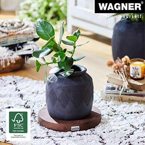 Wagner Carrello per Piante MASSIV 25 x 5 cm I per Interni, faggio Color Noce I Carrello per Fiori in Legno massello FSC I Portavaso in Legno con Ruote I Portata 100 kg I Fatto in UE - 20027201
