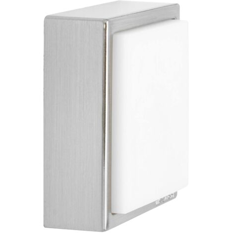 WAGNER Fermaporta AVVITARE o INCOLLARE - 40 x 40 x 13 mm I Fermaporta a muro I Corpo in zinco pressofuso con effetto inox, protezione paracolpi in gomma termostatica bianco - 15515811