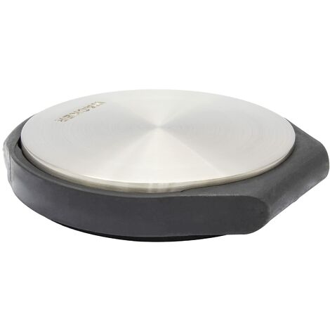 WAGNER Fermaporta BIG DISK COLORE ACCIAIO INOX - Diametro Ø 90 x 103 x 17 mm I Fermaporta da posizionare I Fermaporta premium in acciaio industriale e gomma termoplastica - 15509004