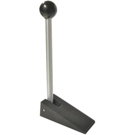 WAGNER Fermaporta COMFORT - 105 x 49 x 240 mm I Premium-Cuneo da inserire sotto I Fermaporta in gomma termoplastica nero con leva in acciaio industriale - 15697501