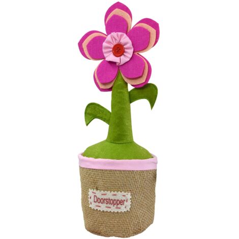 WAGNER Fermaporta PINK FLOWER - Diametro Ø 14 x 38 cm I Fermaporta da posizionare per interni I Fermaporta qualità artigianale, decorativo in tessuto, 1500 g - 15519701