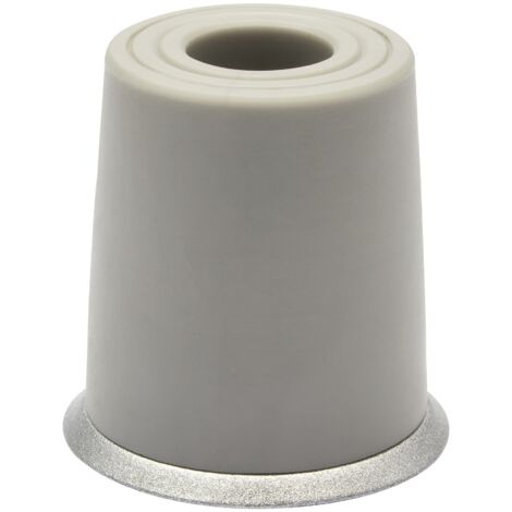 WAGNER Fermaporta VULKANO MIDI - Diametro Ø 36 x 35 mm  A Pavimento/Muro da Avvitare  In Gomma Piena Con Base in Zinco Pressofuso Effetto Inox - 15208011