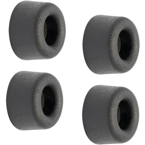 WAGNER Fermaporta VULKANO MINI - Set da 4 pezzi - Diametro Ø 18 x 10 mm I Fermaporte a muro da avvitare I Fermaporte nero in stile retro in gomma piena - 15501004