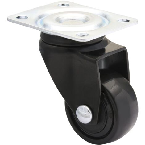 Wagner Lenkrolle für Möbel RO2227 mit Kunststoff-Rad ø 25mm und Gleitlager - Möbelrolle Tragkraft 12kg, Stahl/Kunststoff schwarz