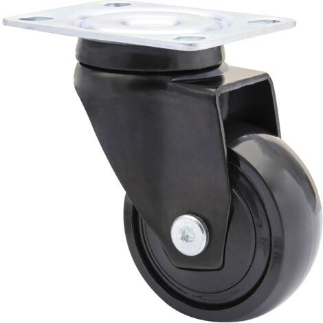 Wagner Lenkrolle für Möbel RO2252 mit Kunststoff-Rad ø 50mm und Gleitlager - Möbelrolle Tragkraft 50kg, Stahl/Kunststoff schwarz