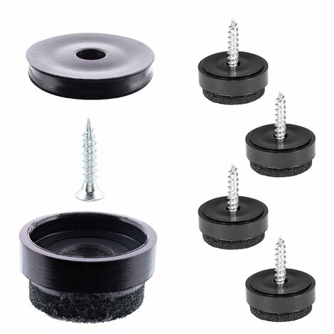 WAGNER QuickClick® Feltrini per sedie e mobili da avvitare I Set da 4x base + vite + inserto intercambiabile - feltro di lana ULTRASOFT - diametro Ø 17 mm - Fatto in DE - 15808300