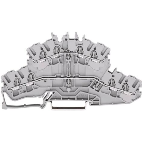 WAGO 2002-2401 Morsetto doppio passante 5.20 mm A molla Attribuzione: L, L Grigio 1 pz.