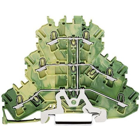 WAGO 2002-3207 Morsetto triplo passante 5.20 mm A molla Attribuzione: Terre Verde, Giallo 1 pz.