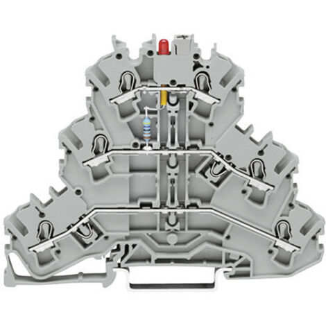 WAGO 2002-3221/1000-434 Dreistock-LED-Klemme 5.20 mm Zugfeder Belegung: L Grau 1 St.