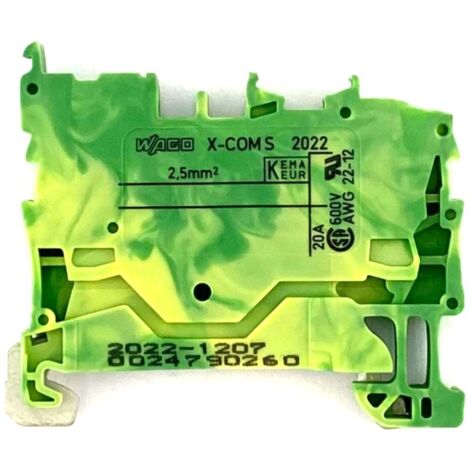 Wago 2022-1207 Morsetto di supporto terra 1 conduttore 2,5mm≤ verde-giallo