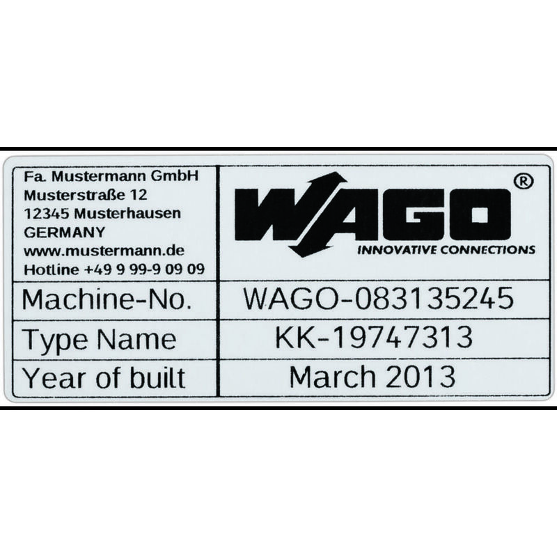 Image of 210-804 210-804 Etichette per stampante a trasferimento termico Superficie stampabile: 99 x 44 mm Argento Numero d - Wago
