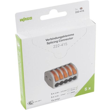 Wago 222-415-1 connecteur monofilaires gris orange compact