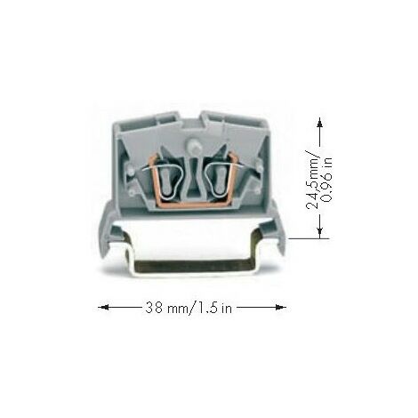 Wago 264-736 - Borne de passage 4C - pour rail DIN TS 35 - Orange - orange