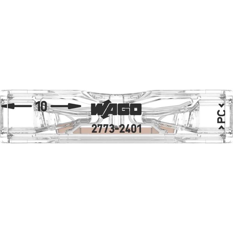 Wago - 2773-2401-100 Borne de passage flexible: - rigide: 0.75-4 mm² Nombre de pôles (num): 1 100 pc(s) transparent