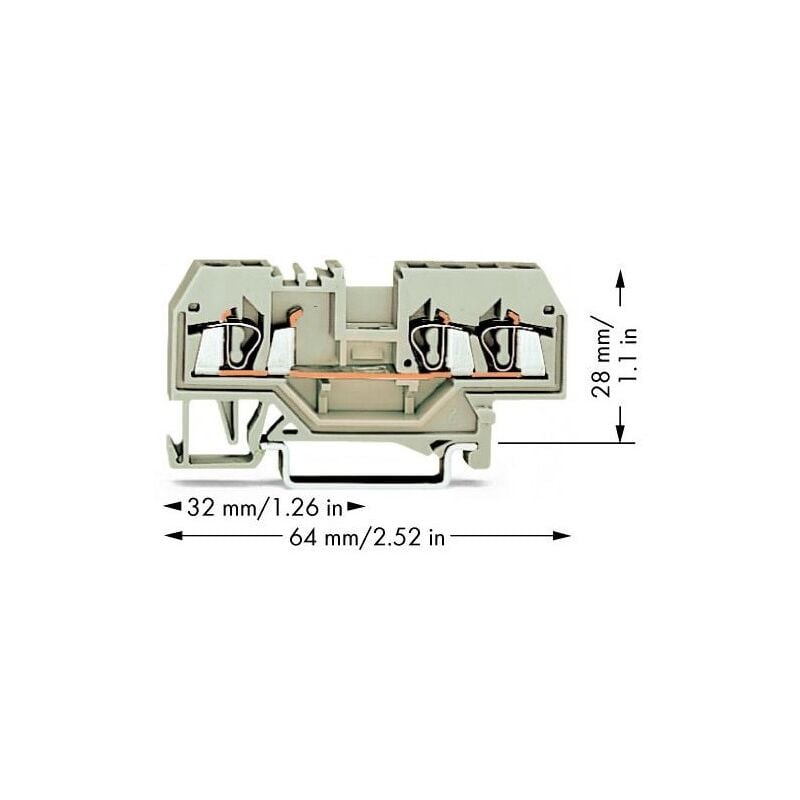 Wago - 280-993 Pass-through terminal 5 mm tension spring - Socket assignment: l gray