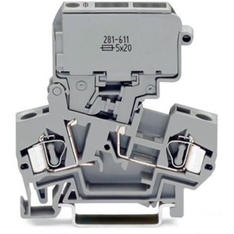 Wago 281-611 2-Wege-Sicherungsklemmenblock 28-12AWG 4 mm ≤ 10 A – Typ G 5 x 20 mm – aufrechterhalten