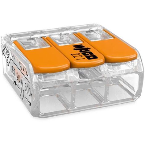 WAGO 3-Leiter COMPACT-Verbindungsklemme  mit Hebel flexibel 221-413