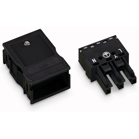 WAGO 770-103/K010-165 Netz-Steckverbinder WINSTA MIDI Buchse, gerade Gesamtpolzahl: 2 + PE 25 A Schw