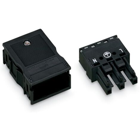 WAGO 770-103 Netz-Steckverbinder WINSTA MIDI Buchse, gerade Gesamtpolzahl: 2 + PE 25 A Schwarz 25 St