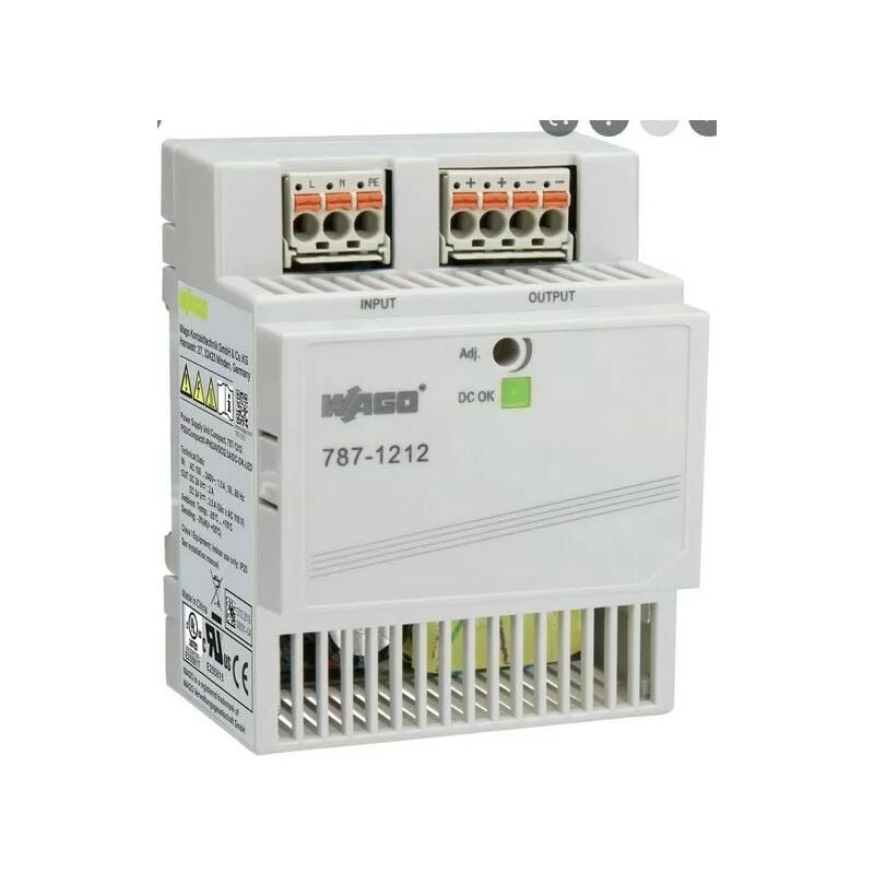 Wago - 787-1212 Alimentation à découpage primaire monophasé 24VDC 2,5A led dc ok