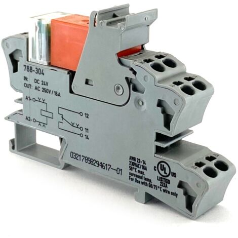 WAGO 788-304 Modulo relè Tensione nom.: 24 V/DC Corrente di commut. max.: 16 A 1 scambio 1 pz.