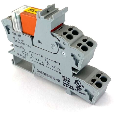 WAGO 788-311 Modulo relè Tensione nom.: 12 V/DC Corrente di commut. max.: 8 A 2 scambi 1 pz.