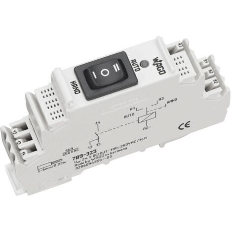 WAGO 789-323 Relè industriale Tensione nom.: 24 V/DC Corrente di commut. max.: 16 A 1 NA 1 pz.