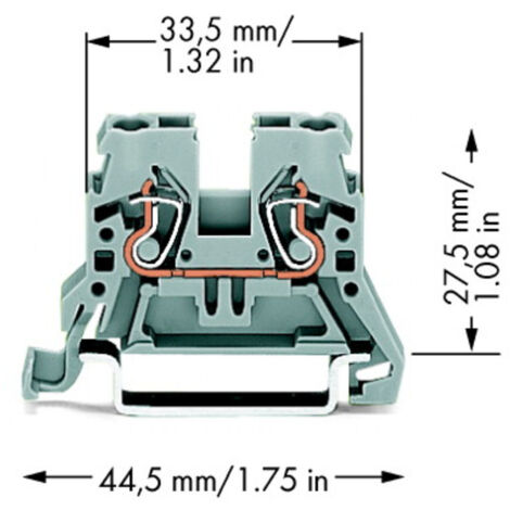 WAGO 870-901 Durchgangsklemme 5 mm Zugfeder Belegung: L Grau 100 St.