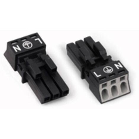 WAGO 890-203 Connettore di alimentazione WINSTA MINI Presa dritta Tot poli: 2 + PE 16 A Nero 1 pz.