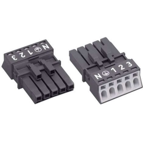 WAGO 890-205 Connettore di alimentazione WINSTA MINI Presa dritta Tot poli: 4 + PE 16 A Nero 1 pz.