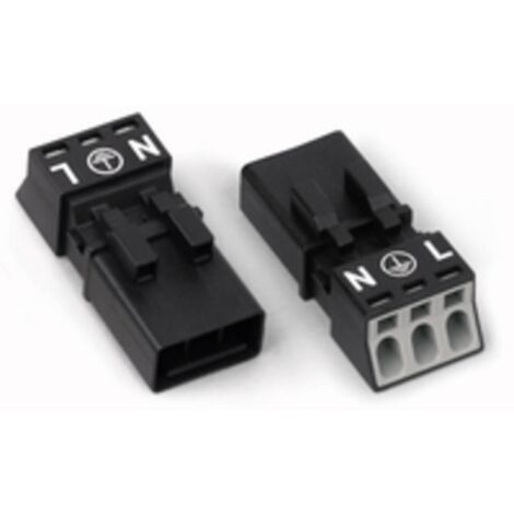 WAGO 890-213 Connettore di alimentazione WINSTA MINI Spina dritta Tot poli: 2 + PE 16 A Nero 1 pz.