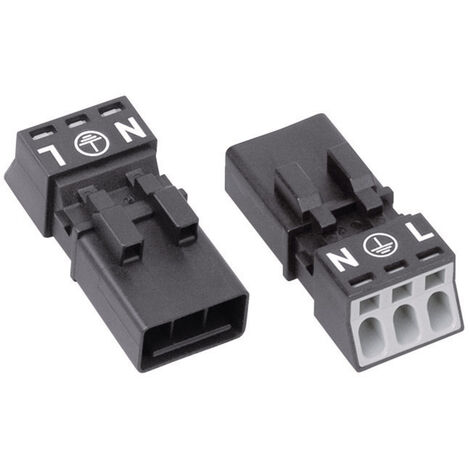 WAGO 890-213 Netz-Steckverbinder WINSTA MINI Stecker, gerade Gesamtpolzahl: 2 + PE 16 A Schwarz 1 St