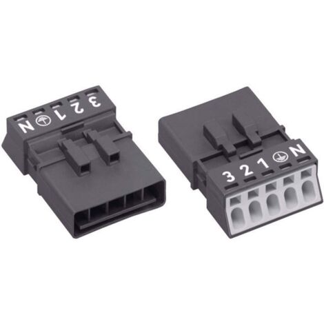 WAGO 890-215 Connettore di alimentazione WINSTA MINI Spina dritta Tot poli: 4 + PE 16 A Nero 1 pz.