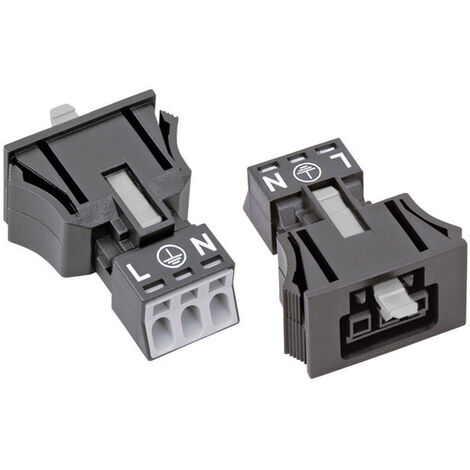 WAGO 890-703 Netz-Steckverbinder WINSTA MINI Buchse, gerade Gesamtpolzahl: 2 + PE 16 A Schwarz 1 St.