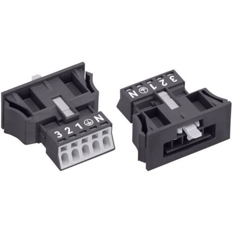 WAGO 890-715 Connettore di alimentazione WINSTA MINI Spina dritta Tot poli: 4 + PE 16 A Nero 1 pz.