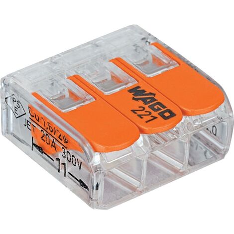 Wago-COMPACT-Klemme 3x0,2-4qmm transparent 5 Stueck Btl. m. R.